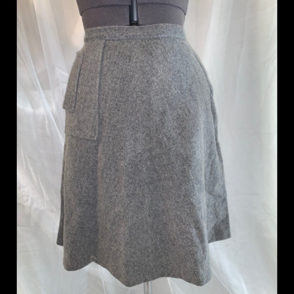 Vintage Gray Wool Mini Skirt